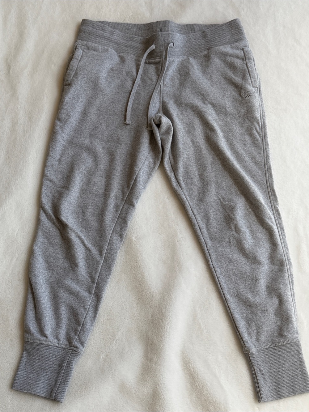 Reebok Women's Light Gray Drawstring Joggers